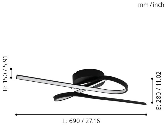 Eglo 99323 - Plafonieră LED SELVINA LED/21W/230V