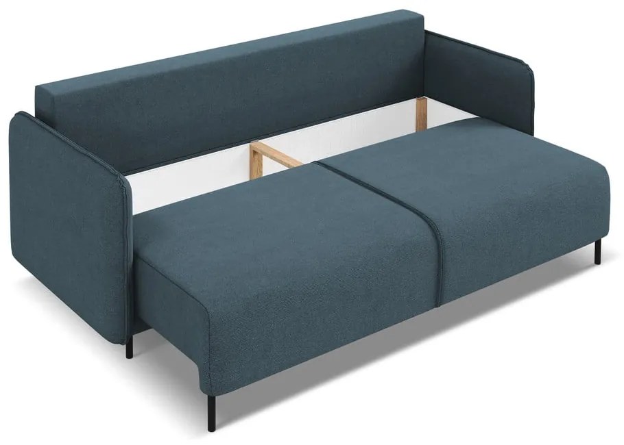 Canapea albastră extensibilă/cu spațiu de depozitare 226 cm Luana – Makamii