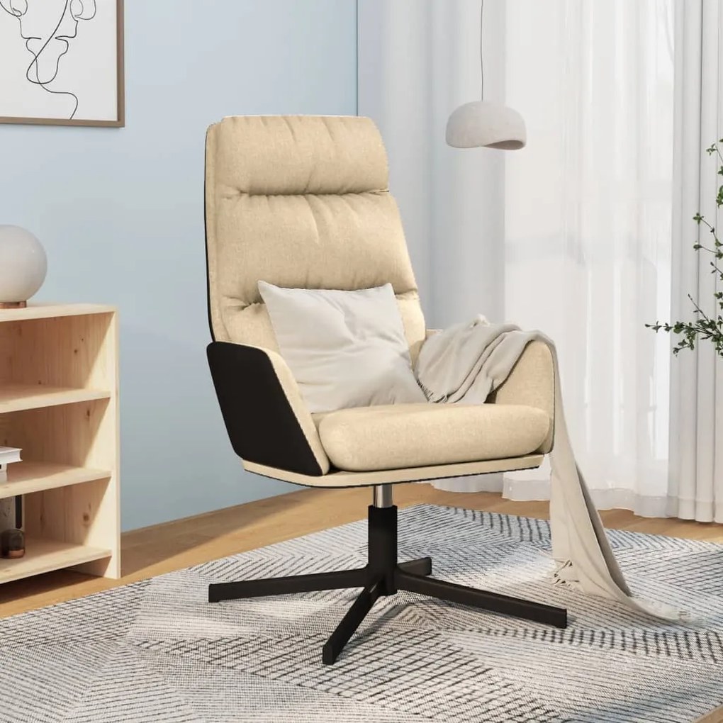 341150 vidaXL Scaun de relaxare, crem, material textil