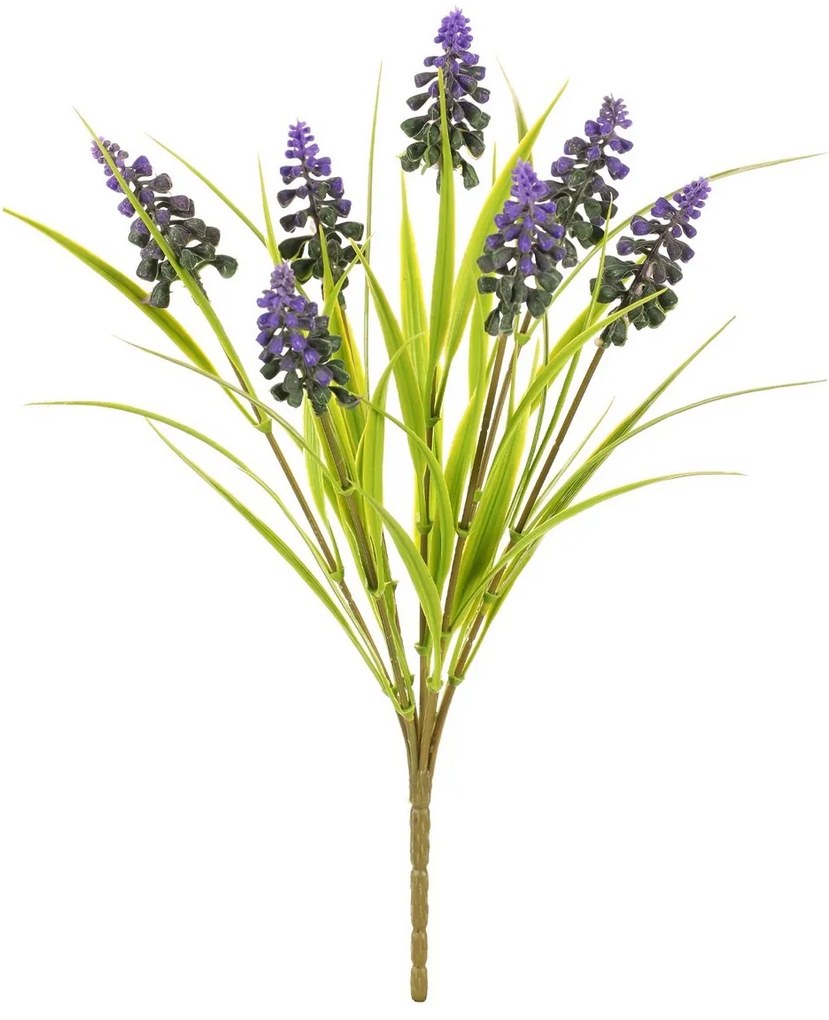 Buchet artificial de zambile violet închis, 7capete, 15 x 15 x 33 cm