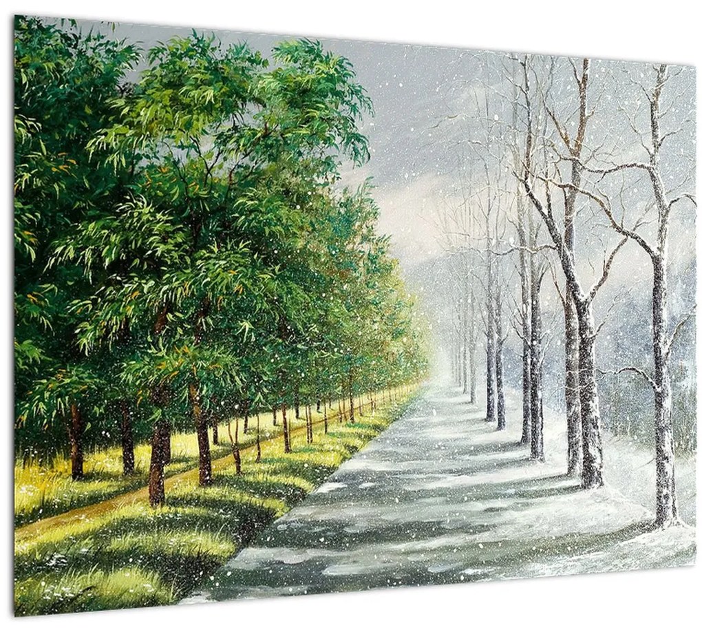 Tablou - Iarna versus vara (70x50 cm)