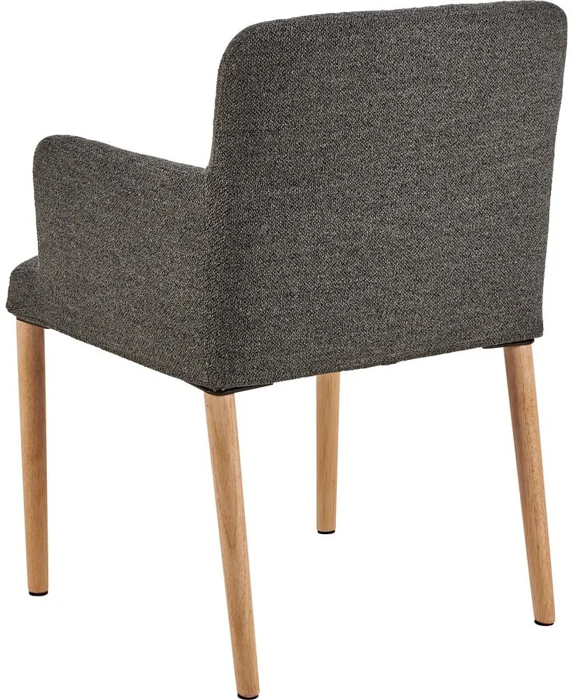 Scaun de sufragerie gri cu cotiere tapițat Zoe – Actona