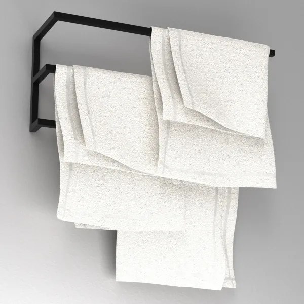 Suport de perete pentru prosoape 25x60 cm negru