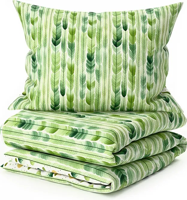 Lenjerie de pat policoton GREEN TREES POLY verde Dimensiune lenjerie de pat: 2 buc 70 x 90 cm | 200 x 220 cm