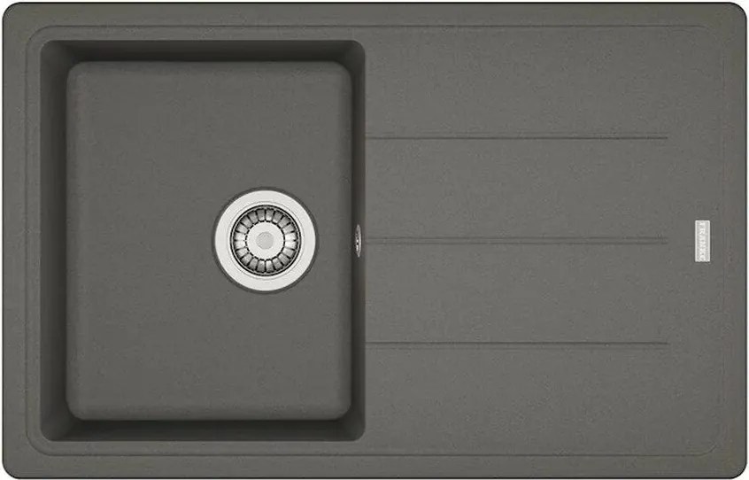 Chiuveta bucatarie compozit Franke Basis 1 cuva cu picurator 78x50 cm reversibila finisaj Stone Grey mat
