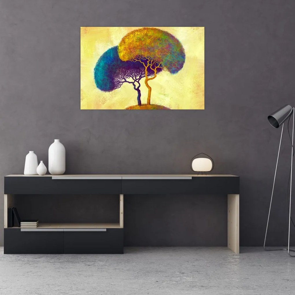 Tablou - Copaci în deal (90x60 cm)