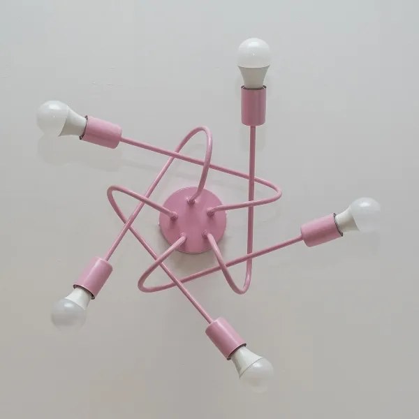 Lustră aplicată OXFORD 5xE27/15W/230V roz