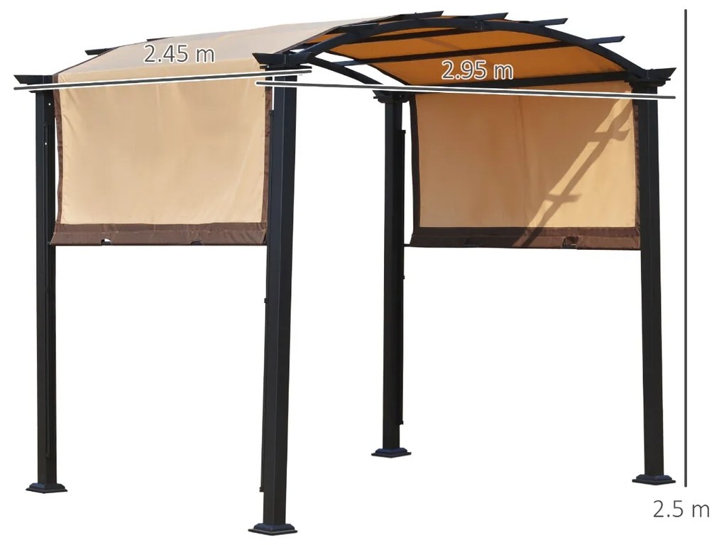 Outsunny, pergola de gradina cu panza glisanta, 295x245 cm | Aosom Ro
