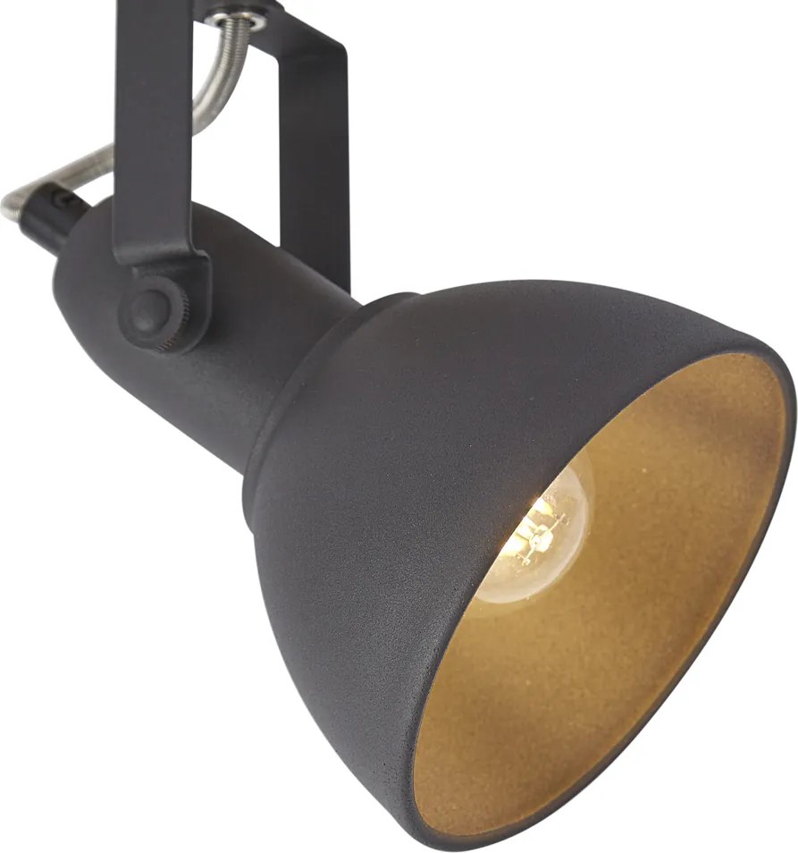 Spot industrial negru cu lemn rotativ și înclinabil - Jakub
