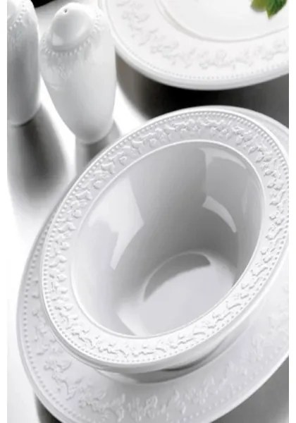 Set de veselă, 24 piese, porțelan alb