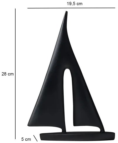 Decorațiune de masă din rășină, 28 cm, negru