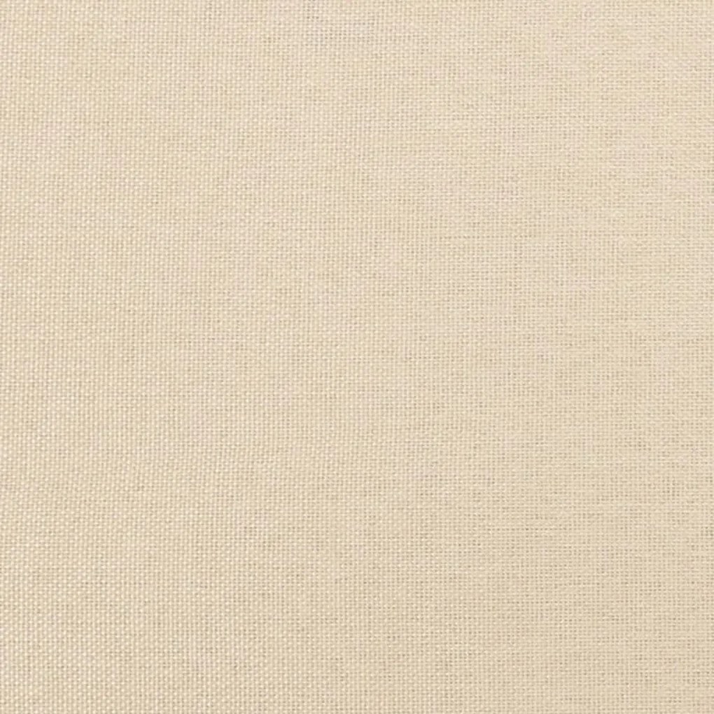 Cadru de pat cu tablie, crem, 140x200 cm, textil Crem, 140 x 200 cm, Culoare unica si cuie de tapiterie