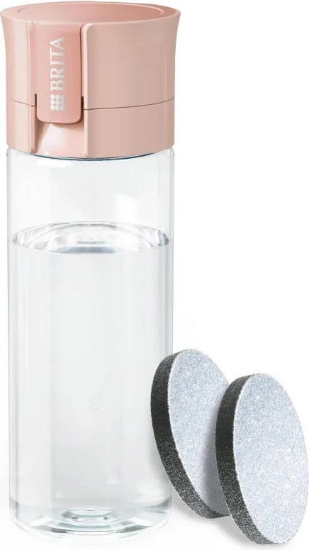 Sticlă filtrantă pentru apă Brita Fill & Go Vital, 600 ml, filtre MicroDisc, fără BPA, roz