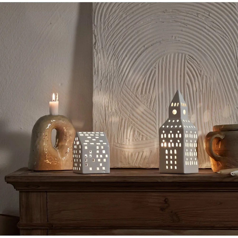 Sfeșnic pentru lumânări pastilă din ceramică Urbania Lighthouse Church Tower – Kähler Design