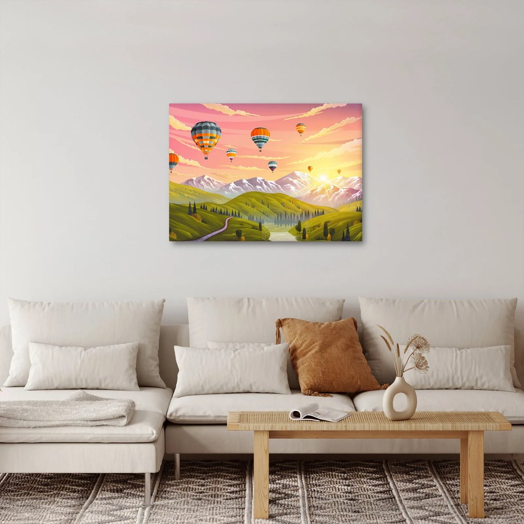 Tablou - Baloane deasupra unui peisaj (70x50 cm)