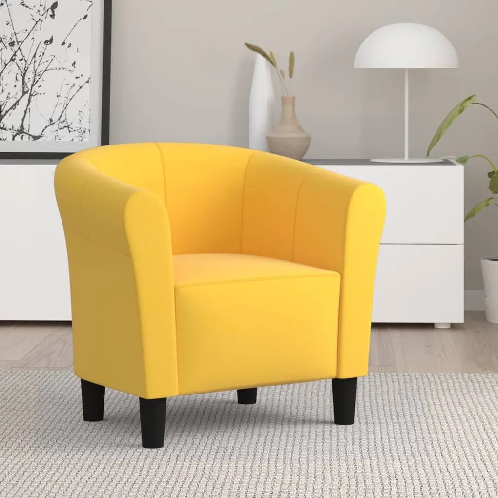 345025 vidaXL Fotoliu, galben, material textil
