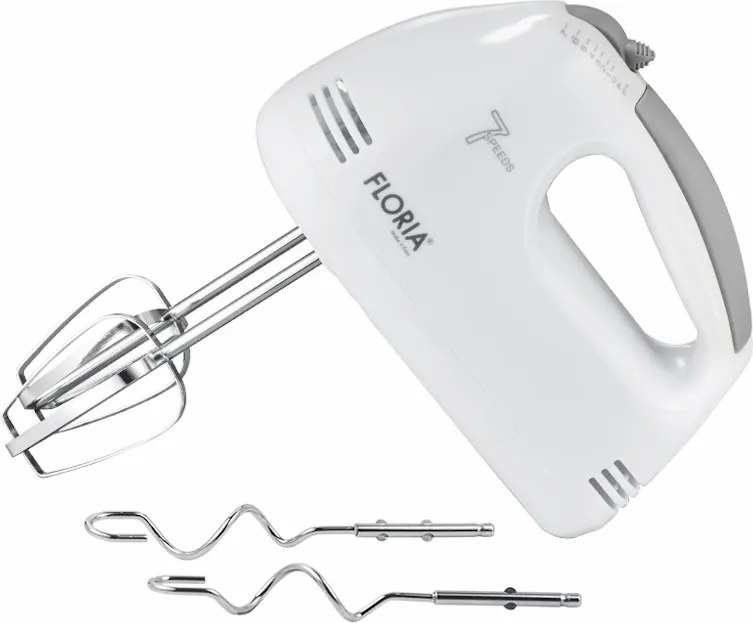 Mixer de mana Floria ZLN7565, ALB Putere 100 W, 7 viteze, Buton eliberare accesorii
