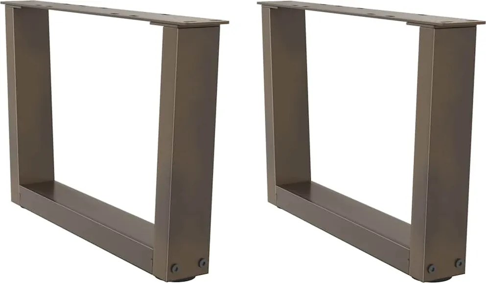 vidaXL Picioare pentru măsuță de cafea în formă de V, 2 buc., oțel natural, 60 x (30-31,3) cm