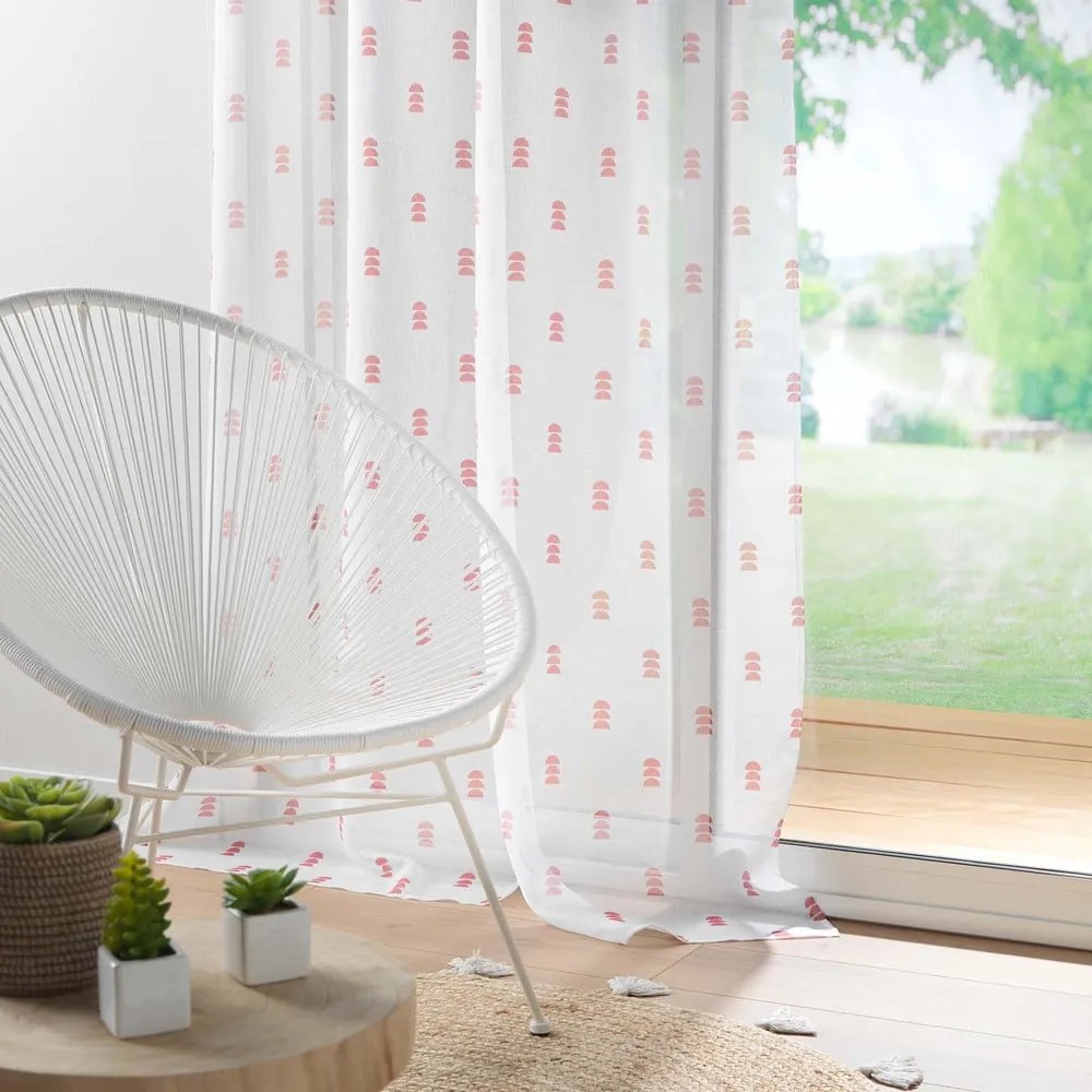 Perdea albă/roz 140x240 cm Geokid – douceur d'intérieur