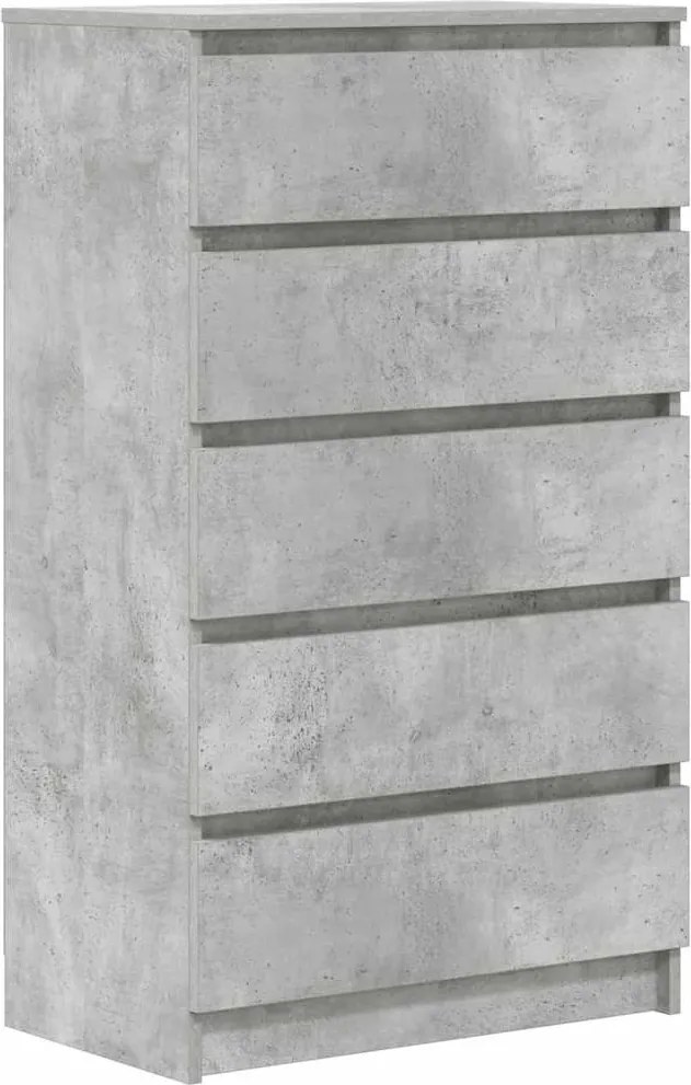 vidaXL Dulap cu sertare, gri beton, 60x36x103 cm, lemn prelucrat