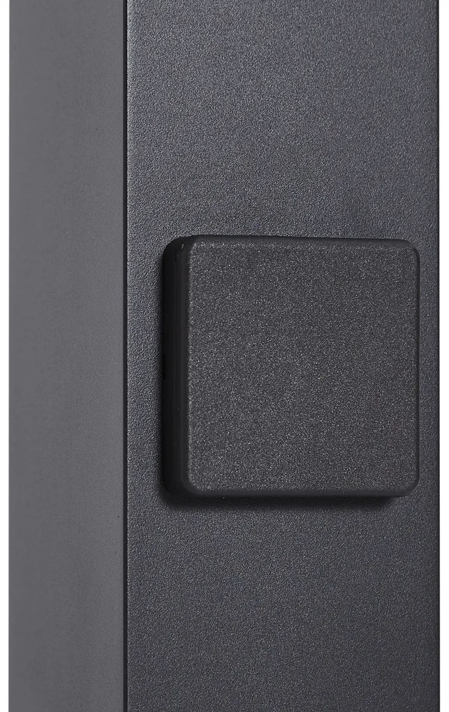 Stâlp de iluminat exterior modern negru cu sticlă fumurie 70 cm cu senzor de crepuscul IP44 - Denmark