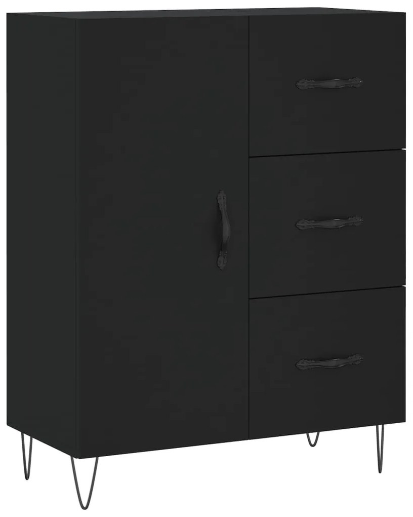 827909 vidaXL Servantă, negru, 69,5x34x90 cm, lemn compozit