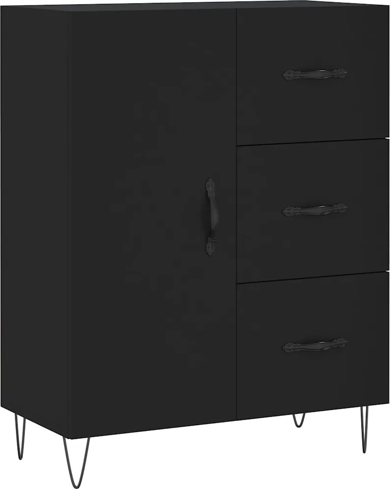 vidaXL Servantă, negru, 69,5x34x90 cm, lemn compozit