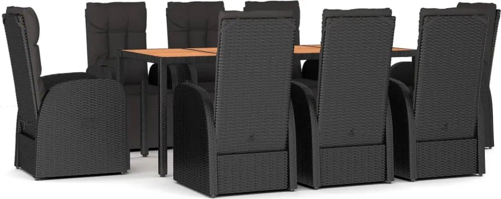 vidaXL Set de masă pentru grădină 9 piese poliratan/lemn masiv acacia