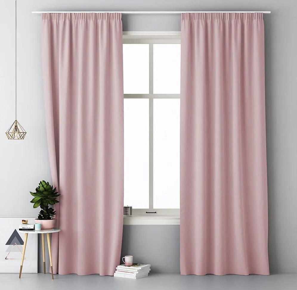 Draperie fină roz roz 140 x 250 cm