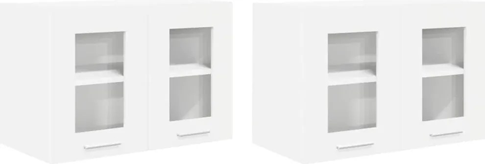 vidaXL Dulap suspendat cu ușă 2 pcs Alb 60 x 31 x 40 cm Lemn compozit