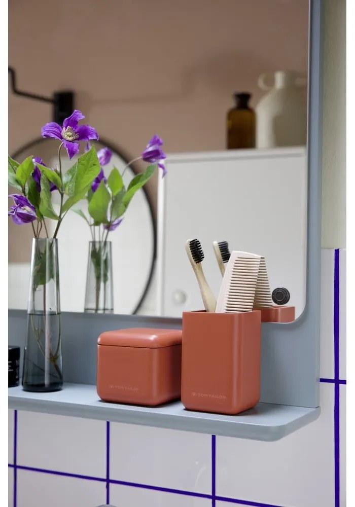 Organizator de baie portocaliu pentru dischete demachiante din polirășină Tom Tailor T-Rounded – Wenko