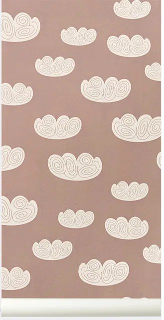 Rola tapet 53x1000 cm Cloud roz Ferm Living