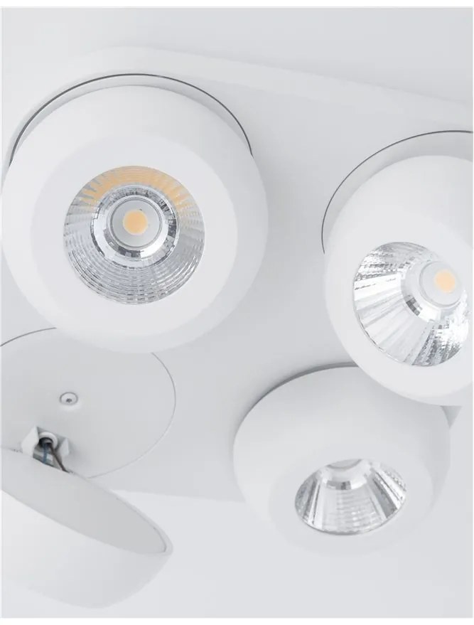 Plafoniera cu 4 spoturi LED directionabile Gon alb NVL-9105203