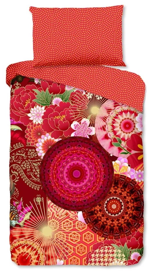 Lenjerie de pat roșie din bumbac satinat 140x200 cm – HIP