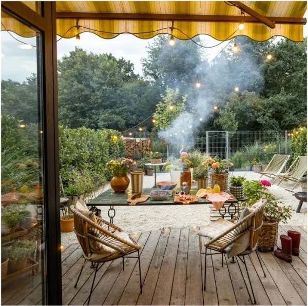 Lanț LED decorativ de exterior BAJA ST64 20xE27/1W/230V 20,9m IP44 alb cald