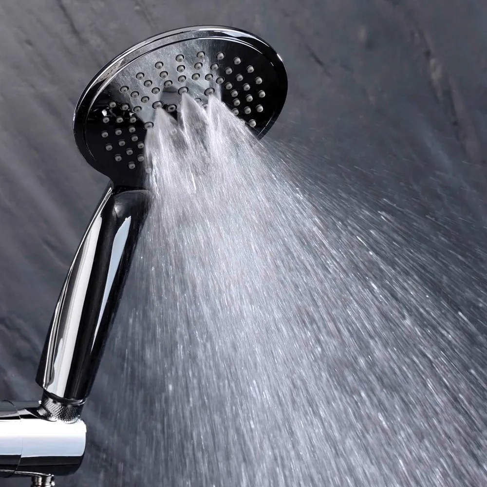 Set de duș argintiu mat din plastic 70 cm cu duș de mână Hydro – douceur d'intérieur