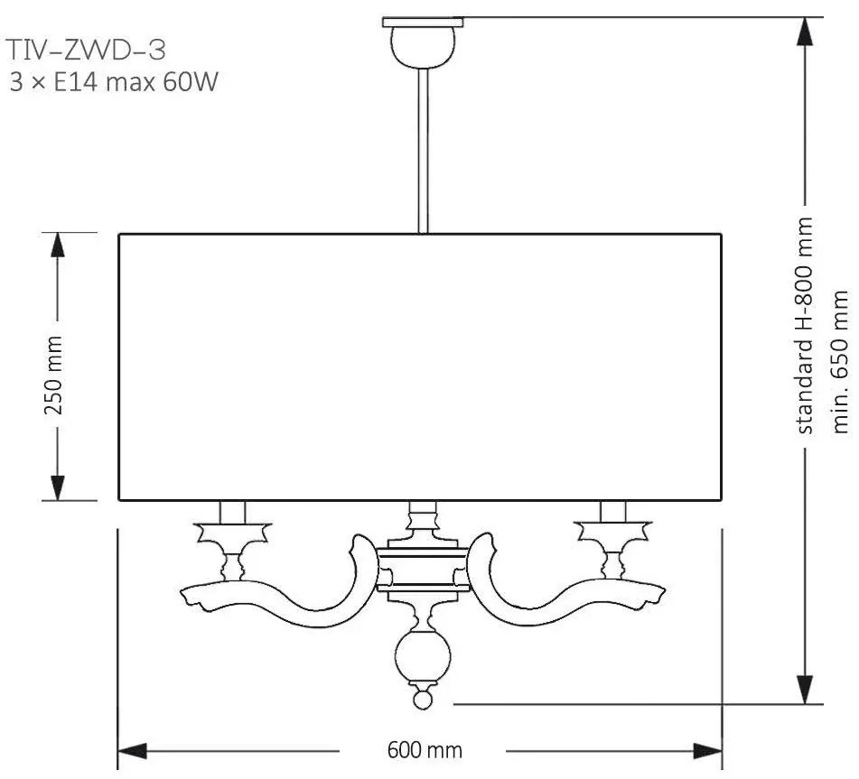 Lustra 3 brate design modern realizat manual Tivoli
