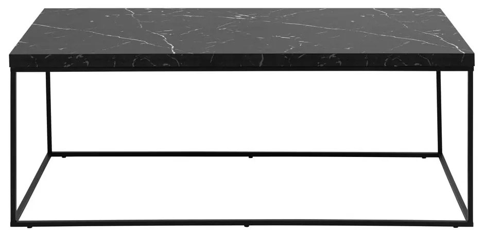 Măsuță de cafea neagră cu blat cu aspect de marmură 55x110 cm Barossa – Actona