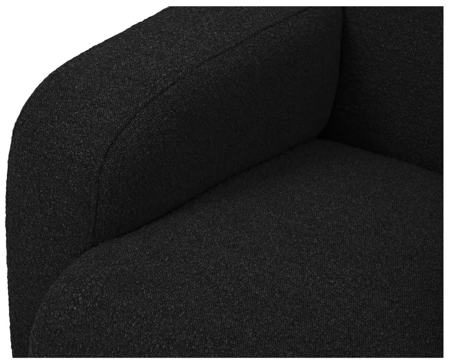 Colțar negru cu tapițerie din stofă bouclé (colț dreapta) Molino – Micadoni Home