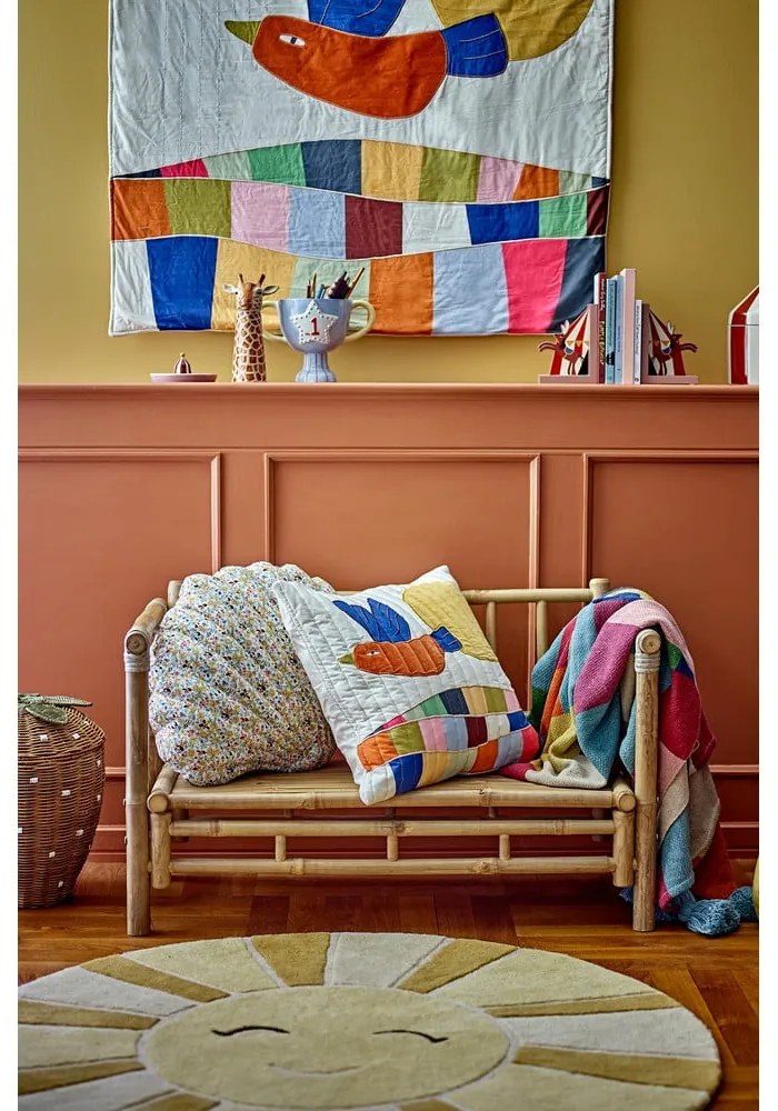 Covor pentru copii bej/chihlimbar din lână ø110 cm Sun – Bloomingville Mini