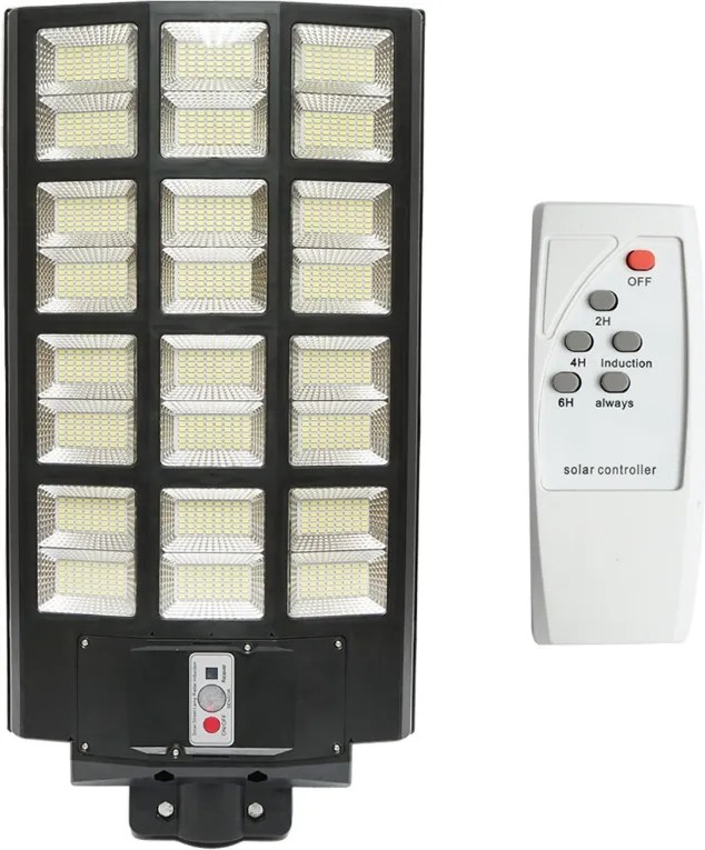 Lampa solara LED iluminat stradal 1200W, 6500K, IP65 cu panou solar senzor de miscare telecomanda