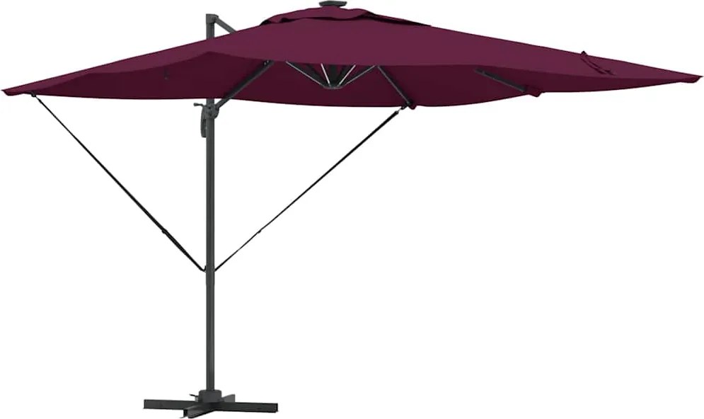 vidaXL Umbrelă de soare Roșu Bordeaux 286 x 284 x 270 cm