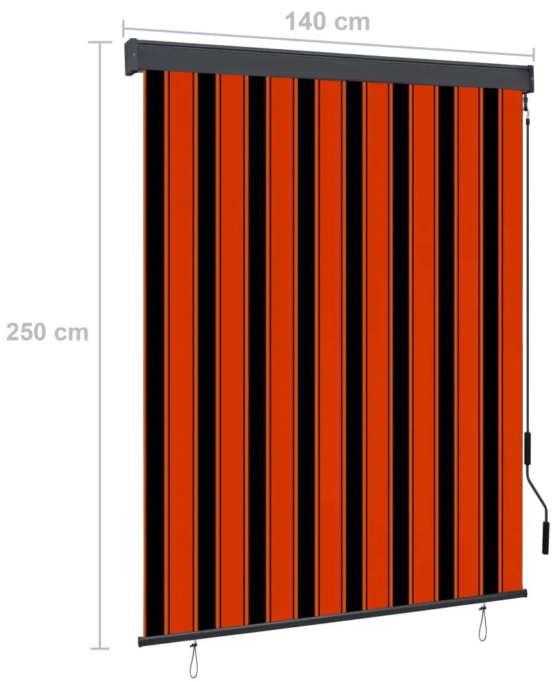 Jaluzea tip rulou de exterior, portocaliu si maro, 140 x 250 cm portocaliu si maro, 140 x 250 cm