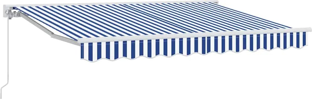 vidaXL Cadru de copertină Manual Albastru și Alb 250 x 200 cm