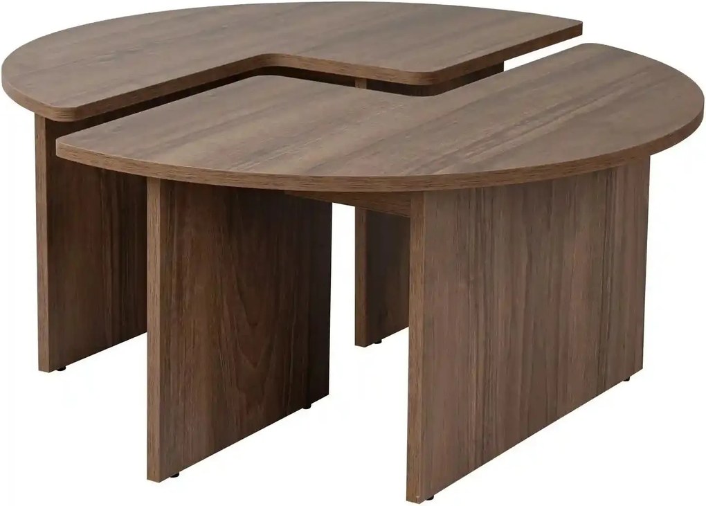Masuta cafea MOIRA, nuc, PAL, 90x90x41 cm