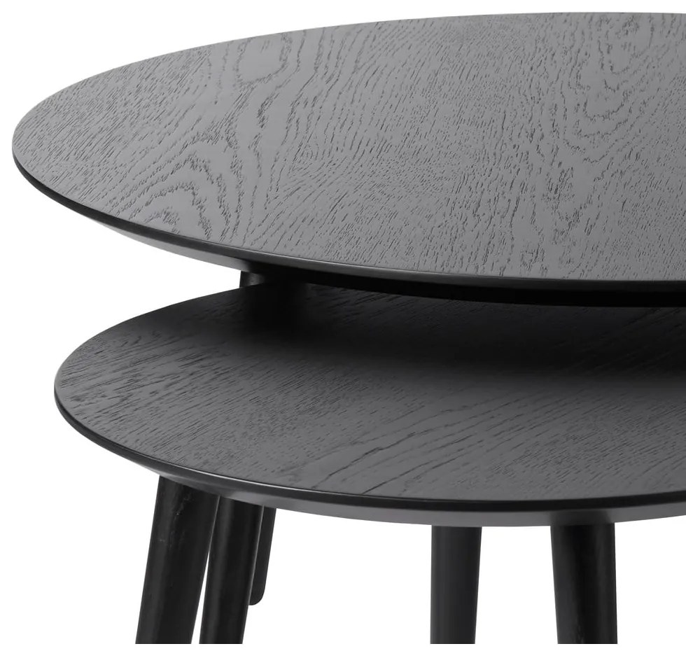 Măsuțe de cafea negre 2 buc. rotunde ø 88 cm Adda – Unique Furniture