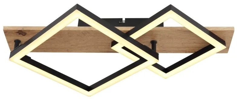 Plafoniera LED design industrial Beatrix negru, maro 47,5x31cm