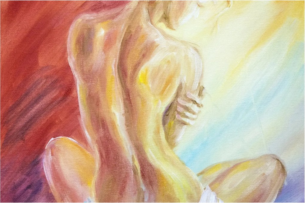 Tablou - Imaginea unei femei care se odihnește, pictură în ulei (90x60 cm)