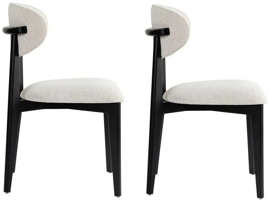 Set de scaune de sufragerie Lionte White andBlack, 2 buc.