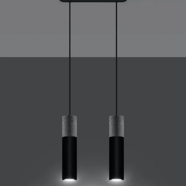 Sollux SL.0651 - Lustr BORGIO 2xGU10/40W/230V beton/metal negru
